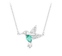 LYFHJD White Gold Hummingbird Necklace Bird Pendant Neck Chain For Women Party Fine Jewelry Gift