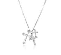 LYFHJD Winter Gold Three Cross Pendant Charm Long Chain Necklace Fashion Fine Jewelry Gift