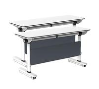 LYFHYSDSP Mesas Plegables Modulares para Conferencia y Capacitación, Pack de 2 Unidades, Carga 220kg, Ahorro de Espacio, Ruedas 360° Silenciosas con Cierre para Oficina Aula(Gray,140x40cm/55x16in)