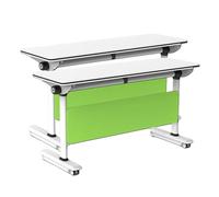 LYFHYSDSP Mesas Plegables Modulares para Conferencia y Capacitación, Pack de 2 Unidades, Carga 220kg, Ahorro de Espacio, Ruedas 360° Silenciosas con Cierre para Oficina Aula(Green,160x40cm/63x16in)