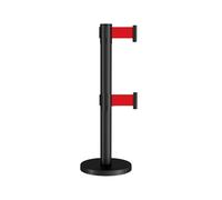LYFHYSDSP Postes separadores de Doble Capa, Puntales con Correas Extensible, Puntales de Acero Inoxidable, para almacenes(Black)