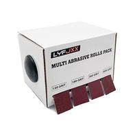 LYFJXX Rollo de tela de lija de esmeril, rodillos abrasivos, 4 granos: 120, 180, 360, 600, diferentes tipos de papel de lija para metal, 6 metros cada rollo