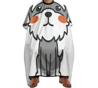 Lyfthologen Bata de peluquería de secado rápido, capa de corte de pelo de calavera con cuello ajustable, Lindo perro Schnauzer, Talla única