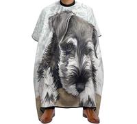 Lyfthologen Bata de peluquería de secado rápido, diseño deportivo de baloncesto, capa de peluquería con cuello ajustable, Lindo perro Schnauzer, Talla única