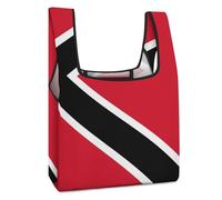 Lyfthologen Bolsa de compras plegable, bolsa de comestibles reutilizable con lunares rojos, bolsa de mano lavable para uso diario, bolsas de viaje, Bandera de Trinidad y Tobago, Talla única