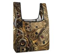 Lyfthologen Bolsa de compras plegable, bolsa de compras reutilizable con diseño de perro galgo colorido, bolsa lavable para uso diario, bolsas de viaje, Engranajes Steampunk geniales, Talla única