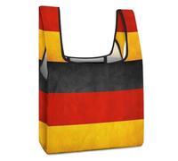 Lyfthologen Bolsa de compras plegable, diseño floral de calavera de azúcar del Día de los Muertos, reutilizable, bolsa de comestibles lavable para uso diario, bolsas de viaje, Bandera de Alemania