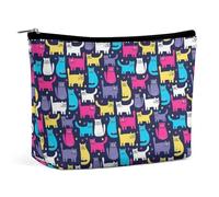 Lyfthologen Bolsa de cosméticos, bolsa de maquillaje Cool Yin Yang, bolsa de aseo portátil con cremallera para uso diario, viajes, Funky Cats, One Size