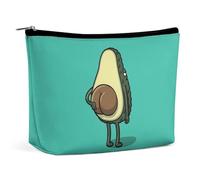 Lyfthologen Bolsa de cosméticos, bolsa de maquillaje de pollo colorido extraño, bolsa de aseo portátil con cremallera para uso diario, viajes, Lindo anime de aguacate, One Size