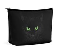 Lyfthologen Bolsa de cosméticos, bolsa de maquillaje de pollo colorido extraño, bolsa de aseo portátil con cremallera para uso diario, viajes, gato negro, One Size