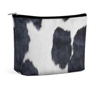 Lyfthologen Bolsa de cosméticos, bolsa de maquillaje de pollo colorido extraño, bolsa de aseo portátil con cremallera para uso diario, viajes, Cuero vacuno blanco y negro, One Size