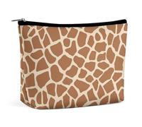 Lyfthologen Bolsa de cosméticos, bolsa de maquillaje de pollo colorido extraño, bolsa de aseo portátil con cremallera para uso diario, viajes, Patrón de jirafa animal, One Size