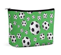 Lyfthologen Bolsa de cosméticos, divertida bolsa de maquillaje camaleón, bolsa de aseo portátil con cremallera para uso diario, viajes, Balón de fútbol, One Size