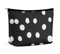 Lyfthologen Bolsa de cosméticos, divertida bolsa de maquillaje camaleón, bolsa de aseo portátil con cremallera para uso diario, viajes, negro lunares, One Size
