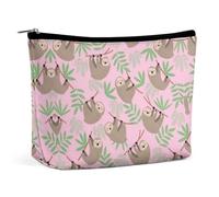 Lyfthologen Bolsa de cosméticos, divertida bolsa de maquillaje camaleón, bolsa de aseo portátil con cremallera para uso diario, viajes, Lindo perezoso, One Size