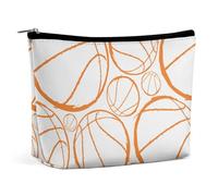 Lyfthologen Bolsa de cosméticos, divertida bolsa de maquillaje camaleón, bolsa de aseo portátil con cremallera para uso diario, viajes, Patrón deportivo de baloncesto, One Size