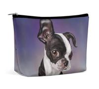 Lyfthologen Bolsa de cosméticos, divertida bolsa de maquillaje camaleón, bolsa de aseo portátil con cremallera para uso diario, viajes, Boxeo Boston Terrier, One Size