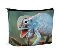 Lyfthologen Bolsa de cosméticos, divertida bolsa de maquillaje camaleón, bolsa de aseo portátil con cremallera para uso diario, viajes, Camaleón divertido, One Size