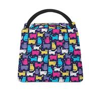 Lyfthologen Bolsa refrigeradora, bolsa de almuerzo con diseño de gatos funky, bolsa de almuerzo aislada para el trabajo, camping, viajes