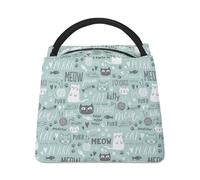 Lyfthologen Bolsa refrigeradora, bonita bolsa de almuerzo de gato verde, bolsa de almuerzo aislada para el trabajo, camping, viajes
