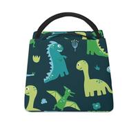 Lyfthologen Bolsa refrigeradora, fondo azul con bolsa de almuerzo de dinosaurios, bolsa de almuerzo aislada para el trabajo, camping, viajes