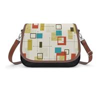 Lyfthologen Bolso de hombro, bolso cruzado con bandera de Alemania, bolso de cuero para mujer, viajes, trabajo, uso diario, Moderno de mediados de siglo, Talla única