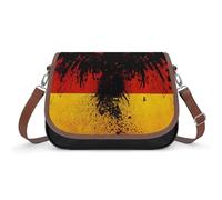Lyfthologen Bolso de hombro, bolso cruzado de balón de fútbol, bolso de cuero para mujer, viajes, trabajo, uso diario, Águila bandera de Alemania, Talla única