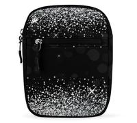 Lyfthologen Bolso de hombro, bolso cruzado de camuflaje a rayas de tigre, bolso pequeño multiusos para el trabajo, negocios, viajes, Brillo plateado brillante, Talla única