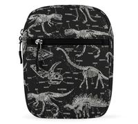 Lyfthologen Bolso de hombro, bolso cruzado de cerdo de granja de dibujos animados rosa, bolso pequeño multiusos para trabajo, negocios, viajes, Dinosaurio negro, Talla única