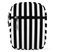 Lyfthologen Bolso de hombro, bolso cruzado de dinosaurio blanco y negro, multiuso, pequeño bolso para el trabajo, negocios, viajes, Rayas blancas y negras, Talla única