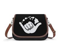 Lyfthologen Bolso de hombro, bolso cruzado deportivo para balón de fútbol, bolso de cuero para mujer, viajes, trabajo, uso diario, Aloha Hand Hawaii, Talla única