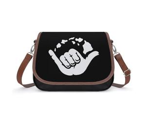 Lyfthologen Bolso de hombro, bolso cruzado deportivo para balón de fútbol, bolso de cuero para mujer, viajes, trabajo, uso diario, Aloha Hand Hawaii, Talla única