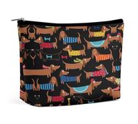 Lyfthologen Gorilla - Neceser portátil con cremallera para uso diario, viajes, I Love My Dog Dachshunds, One Size