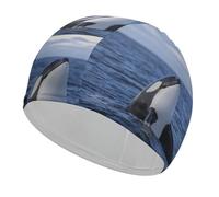 Lyfthologen Gorro de natación, orca de orca, gorro de baño para cabello largo y corto