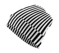Lyfthologen Gorro de punto, gorro de conejillo de indias, gorro para correr, ciclismo, deportes al aire libre, Negro Y Rayas Blancas, Talla única