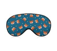 Lyfthologen Máscara de ojos de tela suave, lindo zorro rojo, máscara de ojos para dormir con diadema ajustable para hombres y mujeres