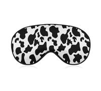 Lyfthologen Máscara de ojos de tela suave, máscara de dormir con estampado de vaca negra, máscara de ojos para dormir con diadema ajustable para hombres y mujeres