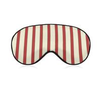 Lyfthologen Máscara de ojos de tela suave, máscara para dormir con rayas rojas y crema, máscara de ojos para dormir con diadema ajustable para hombres y mujeres