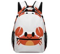 Lyfthologen Mochila casual de tela Oxford duradera, bonita mochila de mapache, bolsa universitaria para niños, niñas, viajes, deportes, Cangrejo rojo, One Size