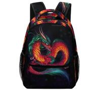 Lyfthologen Mochila casual de tela Oxford duradera, con patrón de experimentos de química, bolsa universitaria para niños, niñas, viajes, deportes, Dragón chino, One Size
