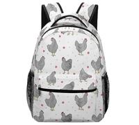 Lyfthologen Mochila casual de tela Oxford duradera, mochila con alfabeto en lenguaje de señas, bolsa universitaria para niños, niñas, viajes, deportes, Bonito pollo, One Size