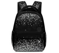 Lyfthologen Mochila casual de tela Oxford duradera, mochila con patrón de camuflaje verde, bolsa universitaria para niños, niñas, viajes, deportes, Brillo plateado brillante, One Size