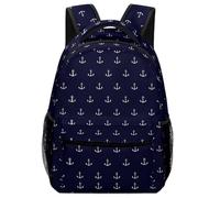 Lyfthologen Mochila casual de tela Oxford duradera, mochila de flores de cerezo, bolsa universitaria para niños, niñas, viajes, deportes, Anclajes simples con temática náutica, One Size