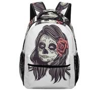 Lyfthologen Mochila casual de tela Oxford duradera, mochila de mandala morada, bolsa universitaria para niños, niñas, viajes, deportes, Princesa Calavera, One Size
