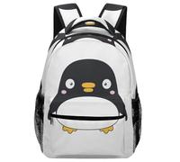 Lyfthologen Mochila casual de tela Oxford duradera, mochila de mariposa morada, bolsa universitaria para niños, niñas, viajes, deportes, Lindo pingüino., One Size