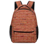 Lyfthologen Mochila casual de tela Oxford duradera, mochila de rayas blancas y negras, bolsa universitaria para niños, niñas, viajes, deportes, Textura de pared de ladrillo rojo, One Size