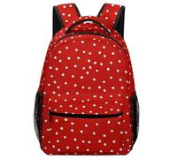 Lyfthologen Mochila casual de tela Oxford duradera, mochila de rayas blancas y negras, bolsa universitaria para niños, niñas, viajes, deportes, Lunares rojos, One Size