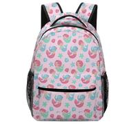 Lyfthologen Mochila casual de tela Oxford duradera, mochila de rosa roja y negra, bolsa universitaria para niños, niñas, viajes, deportes, Hermoso patrón de sirena, One Size