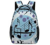 Lyfthologen Mochila casual de tela Oxford duradera, mochila Venice Italia, bolsa universitaria para niños, niñas, viajes, deportes, Nota musical de lunares, One Size