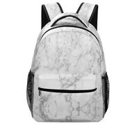 Lyfthologen Mochila casual de tela Oxford duradera, piel de leopardo, color oro rosa, bolsa universitaria para niños, niñas, viajes, deportes, Mármol blanco claro, One Size